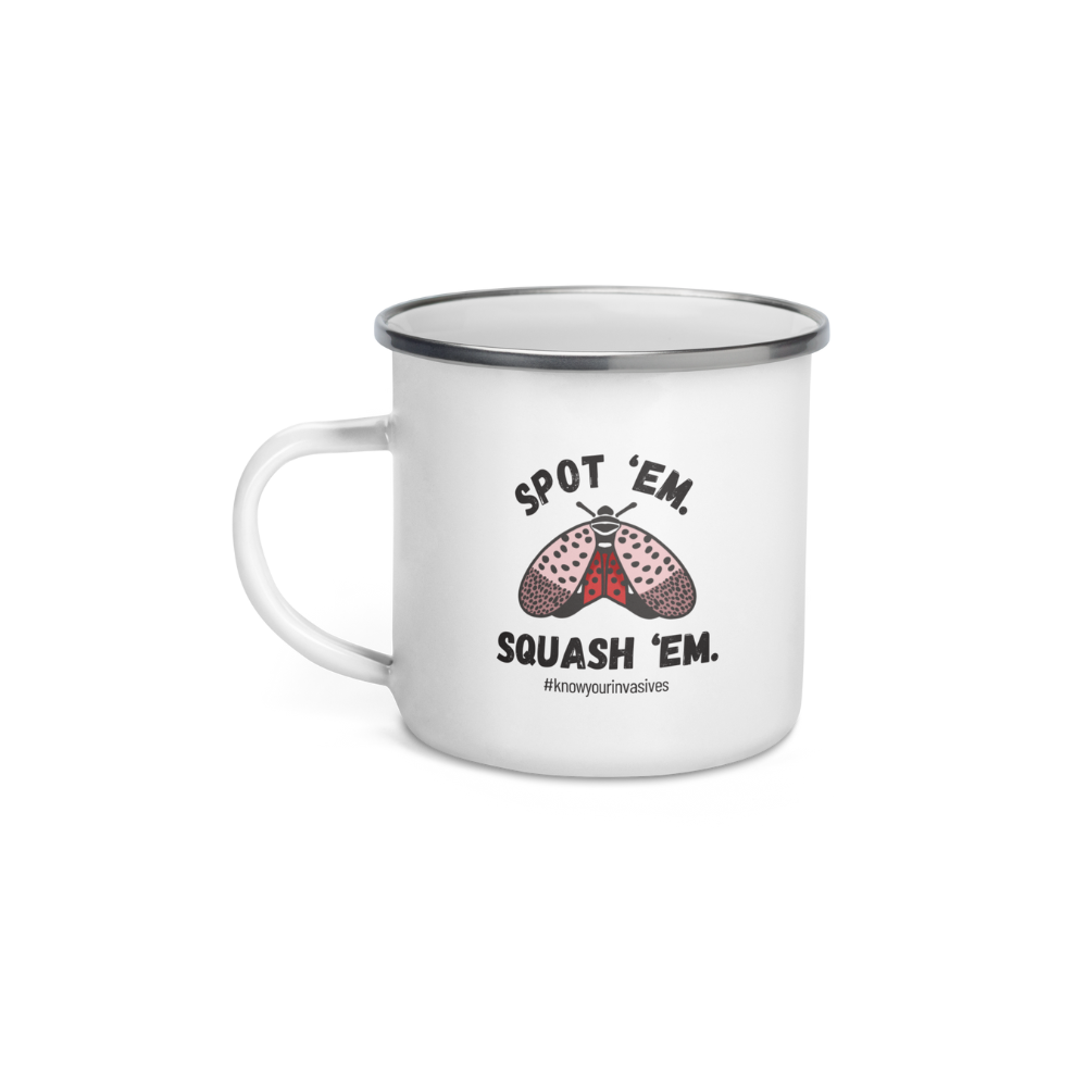 Know Your Invasives: Spotted Lanternfly Enamel Camp Mug