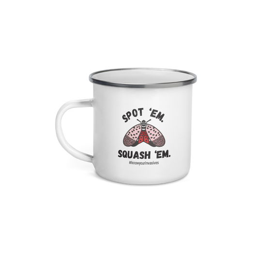 Know Your Invasives: Spotted Lanternfly Enamel Camp Mug