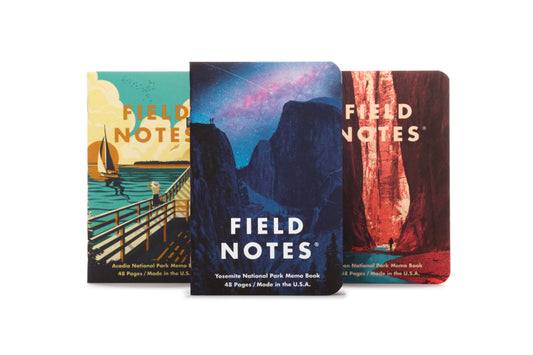 Field Notes National Parks Memo Books - Series A: Yosemite, Zion and Acadia National Parks