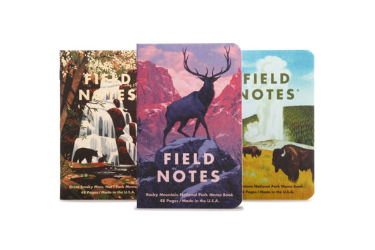 Field Notes National Parks Memo Books - Series C: Rocky Mountain, Great Smoky Mountains and Yellowstone