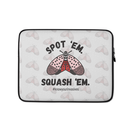 Know Your Invasives - Spotted Lanternfly Gray Laptop Sleeve