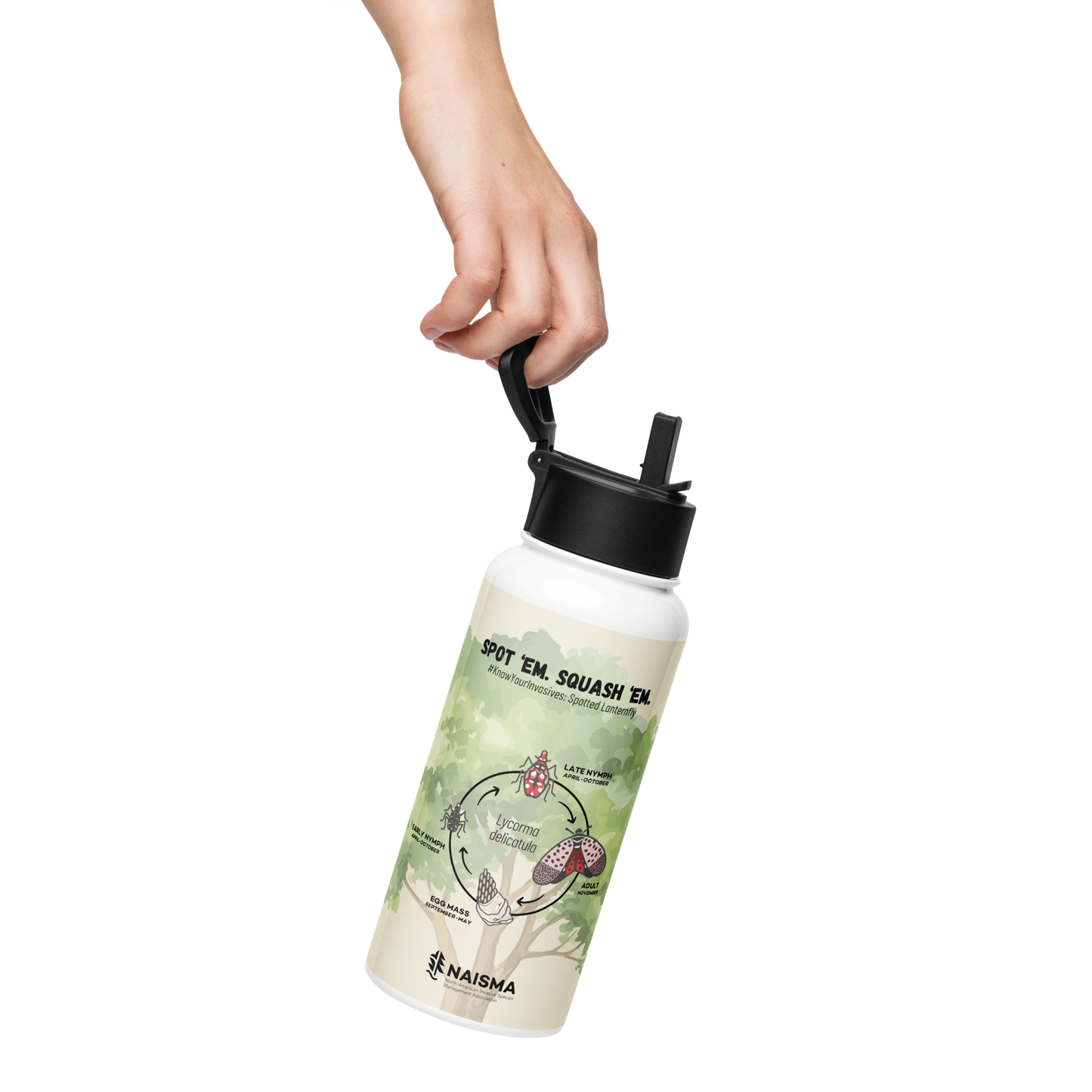 Know Your Invasives - Spotted Lanternfly Stainless Steel Water Bottle