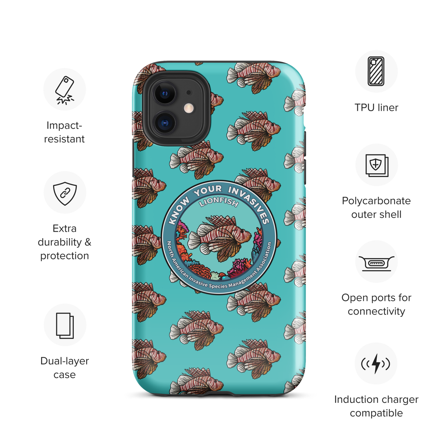 Know Your Invasives - Lionfish Awareness Tough Case for iPhone®
