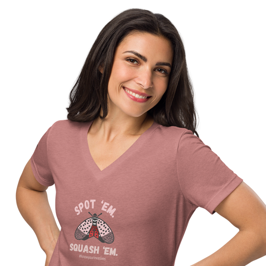 Know Your Invasives: Spotted Lanternfly V-Neck T-Shirt