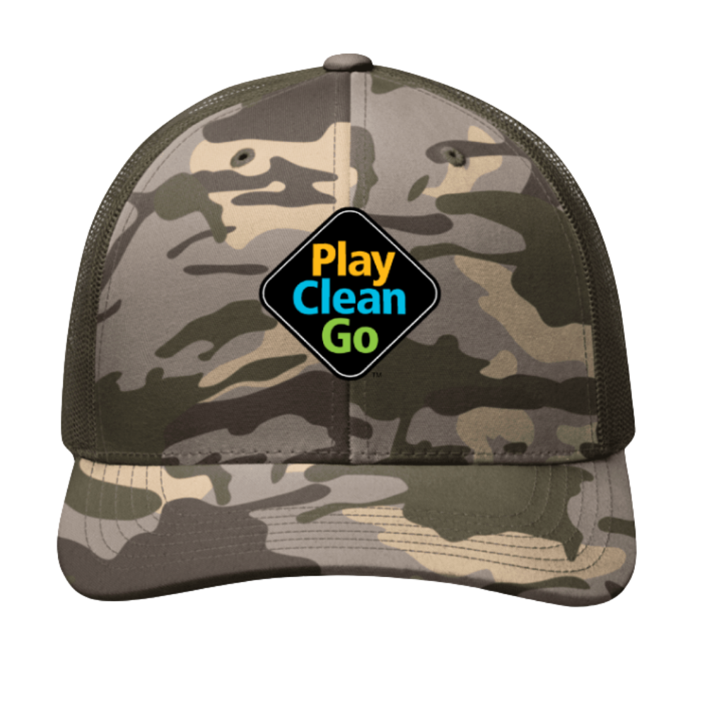 PlayCleanGo Logo Camo Trucker Hat