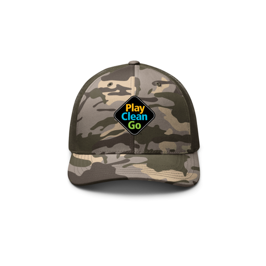 PlayCleanGo Logo Camo Trucker Hat