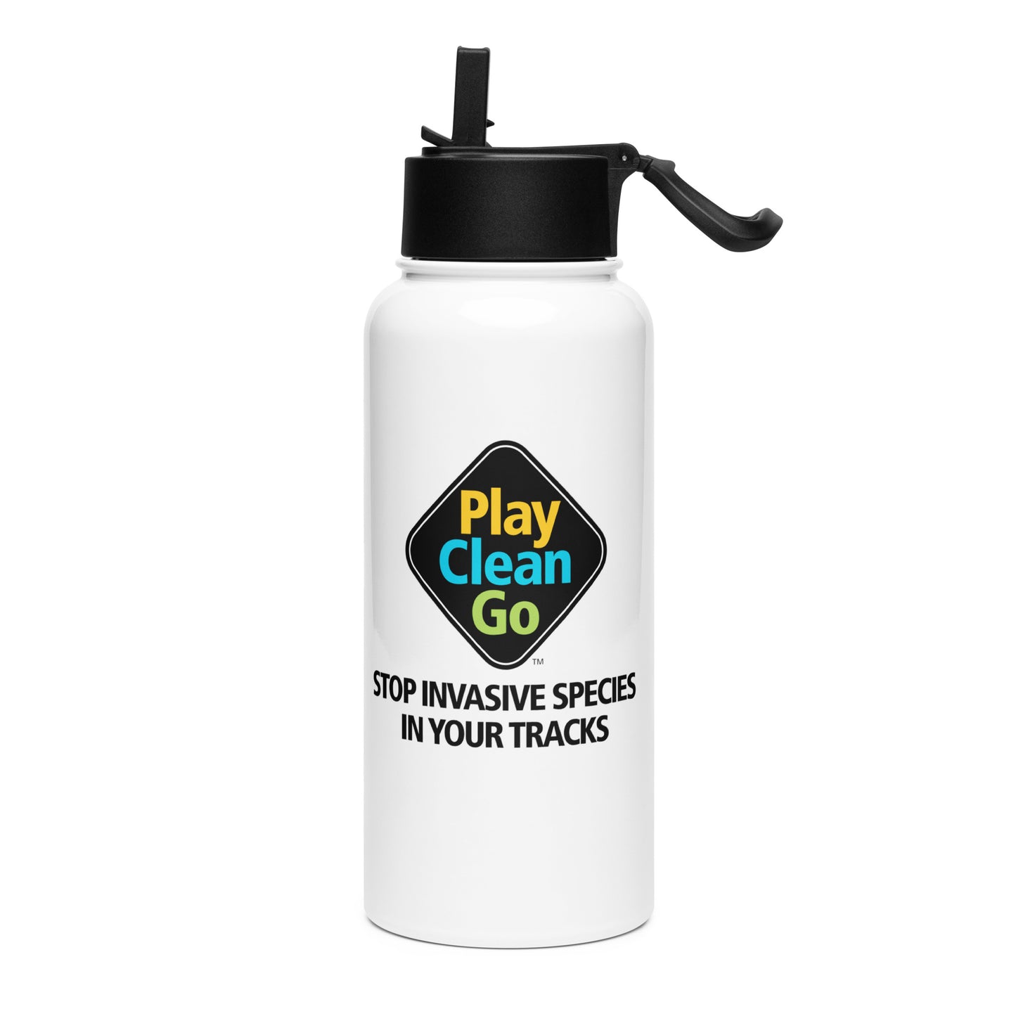 PlayCleanGo Logo Stainless Steel Water Bottle 32oz