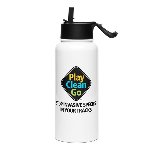 PlayCleanGo Logo Stainless Steel Water Bottle 32oz