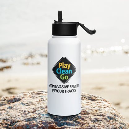 PlayCleanGo Logo Stainless Steel Water Bottle 32oz