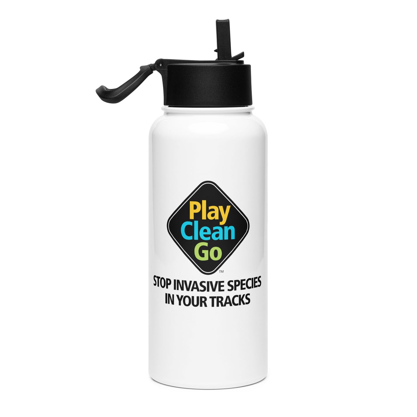 PlayCleanGo Logo Stainless Steel Water Bottle 32oz