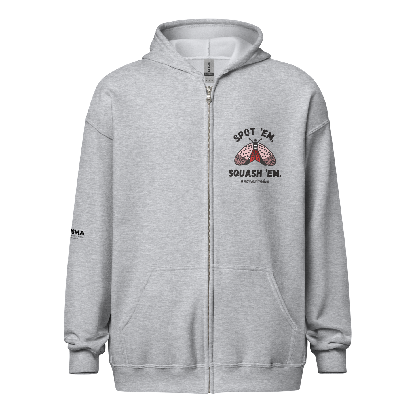 Know Your Invasives - Spotted Lanternfly Lifecycle Unisex Zip Hoodie